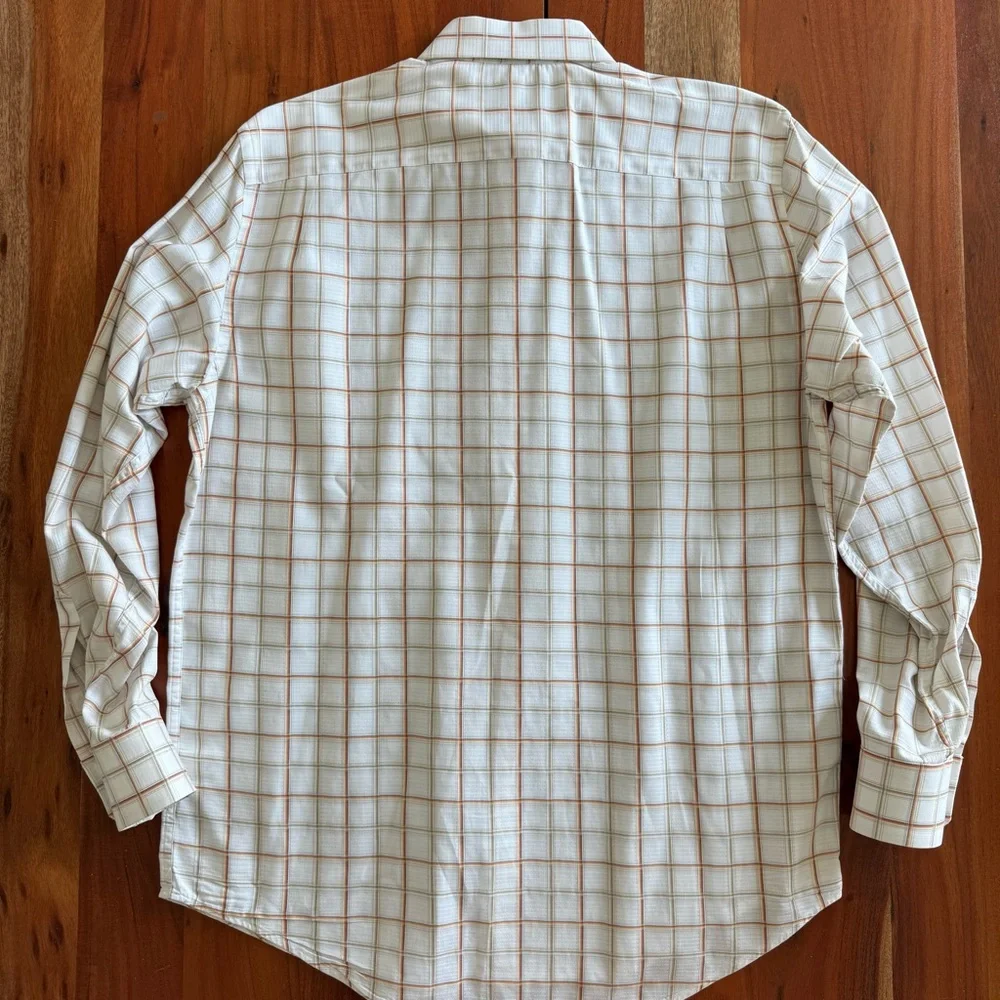 🦊 Banana Republic White and Brown Plaid Shirt